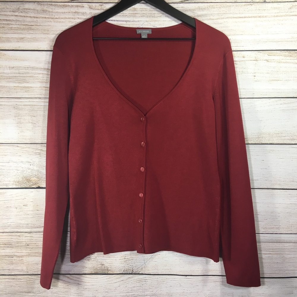 Ann Taylor Long Sleeve Button Up Cardican Sweater